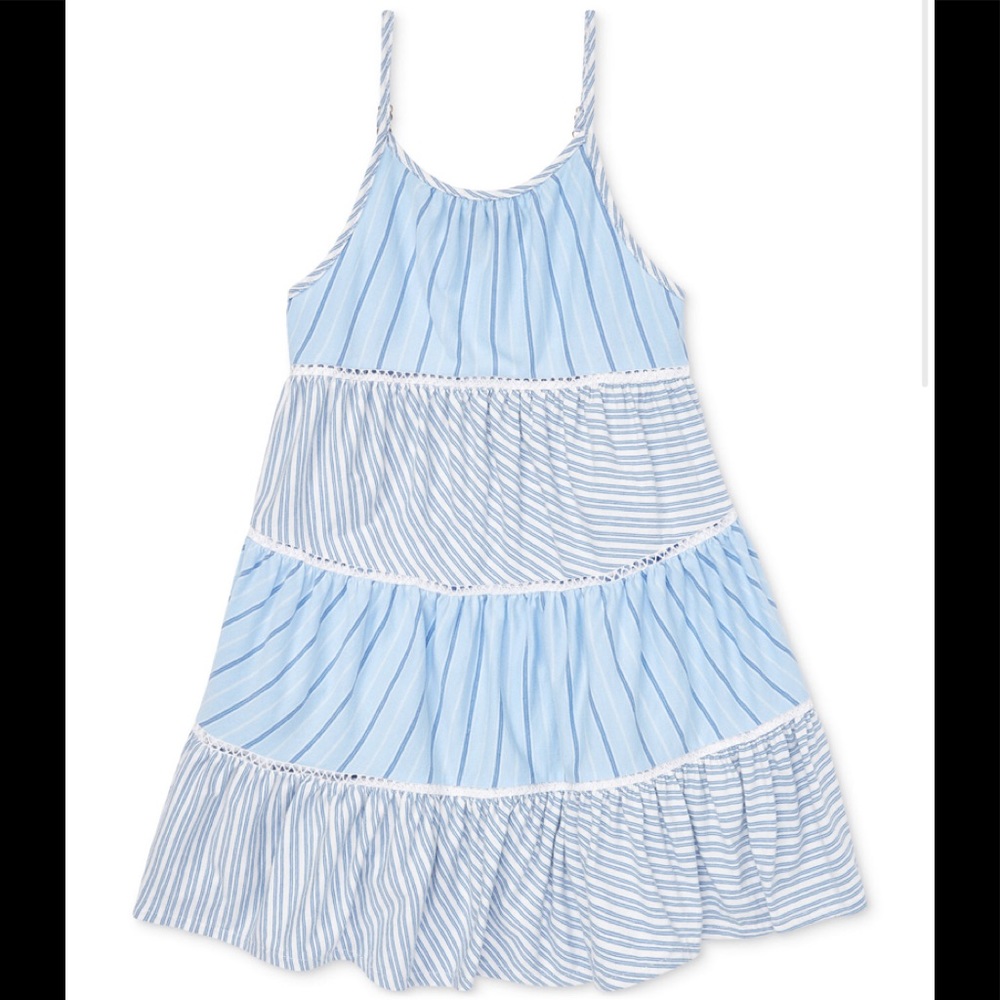 Polo Ralph Lauren Tiered Striped Cotton Dress